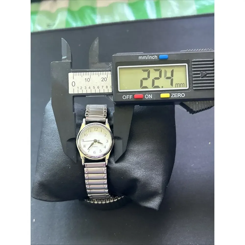 Silver Tone White Dial Women’s Stretch Band Quartz Watch